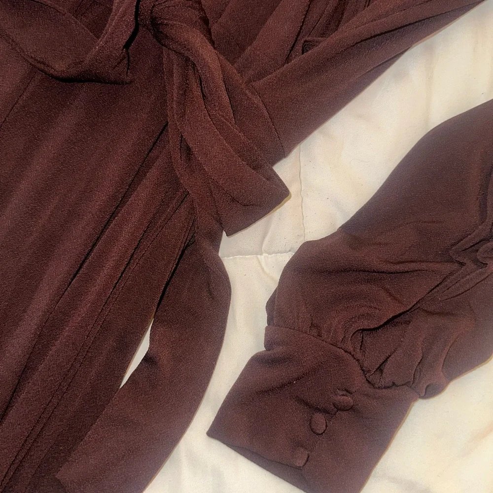 Brown Wrap Dress - Picture 3 of 3